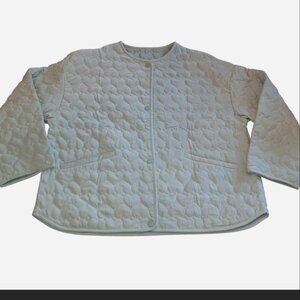 Women's New khaki color heart quilted oversized Extra-Large jacket.